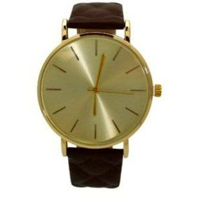 Olivia Pratt Quilted Detail Leather Strap Watch